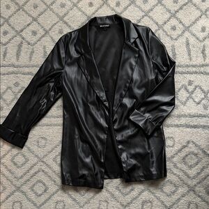 Glossy Black Women's Blazer